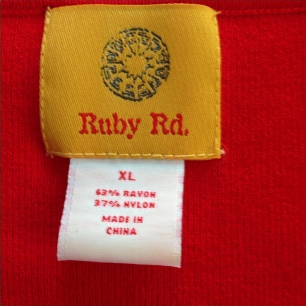 Ruby Rd Red Embellished Top XL - Picture 4 of 4